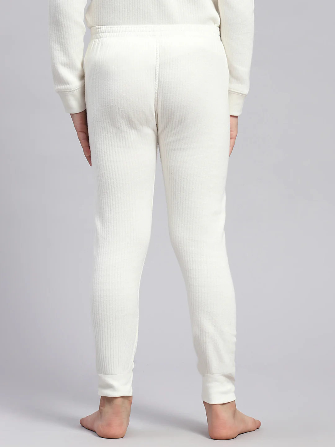 Girls White Solid Thermal Lower - Image 5