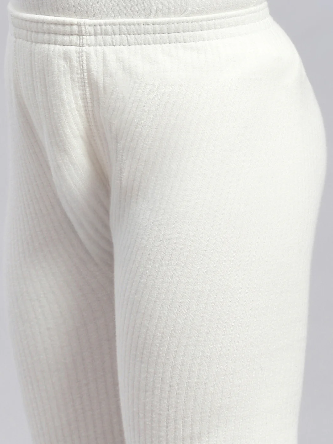 Girls White Solid Thermal Lower - Image 7