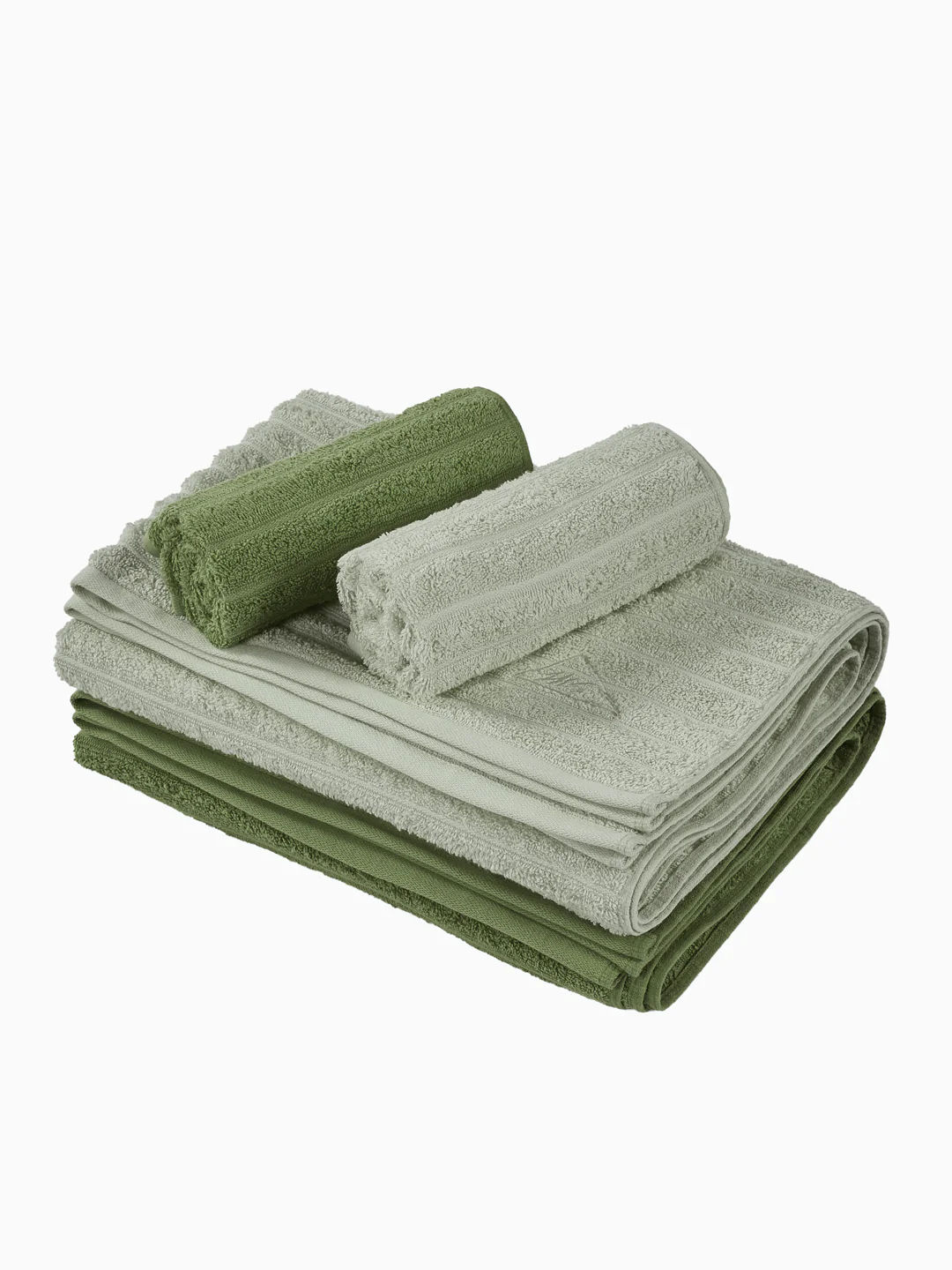 Green & Grey 100% Cotton Solid 500 GSM Bath Towel Sensations 4 Pc Set Gifting Box Pack - Image 5