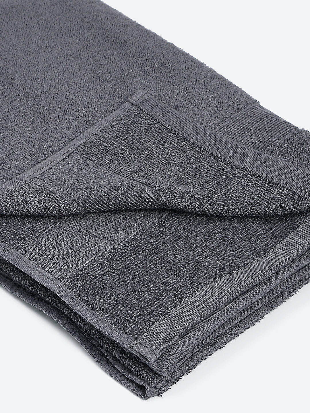 Grey Cotton Solid 380 GSM Bath Towel (Albella) - Image 3