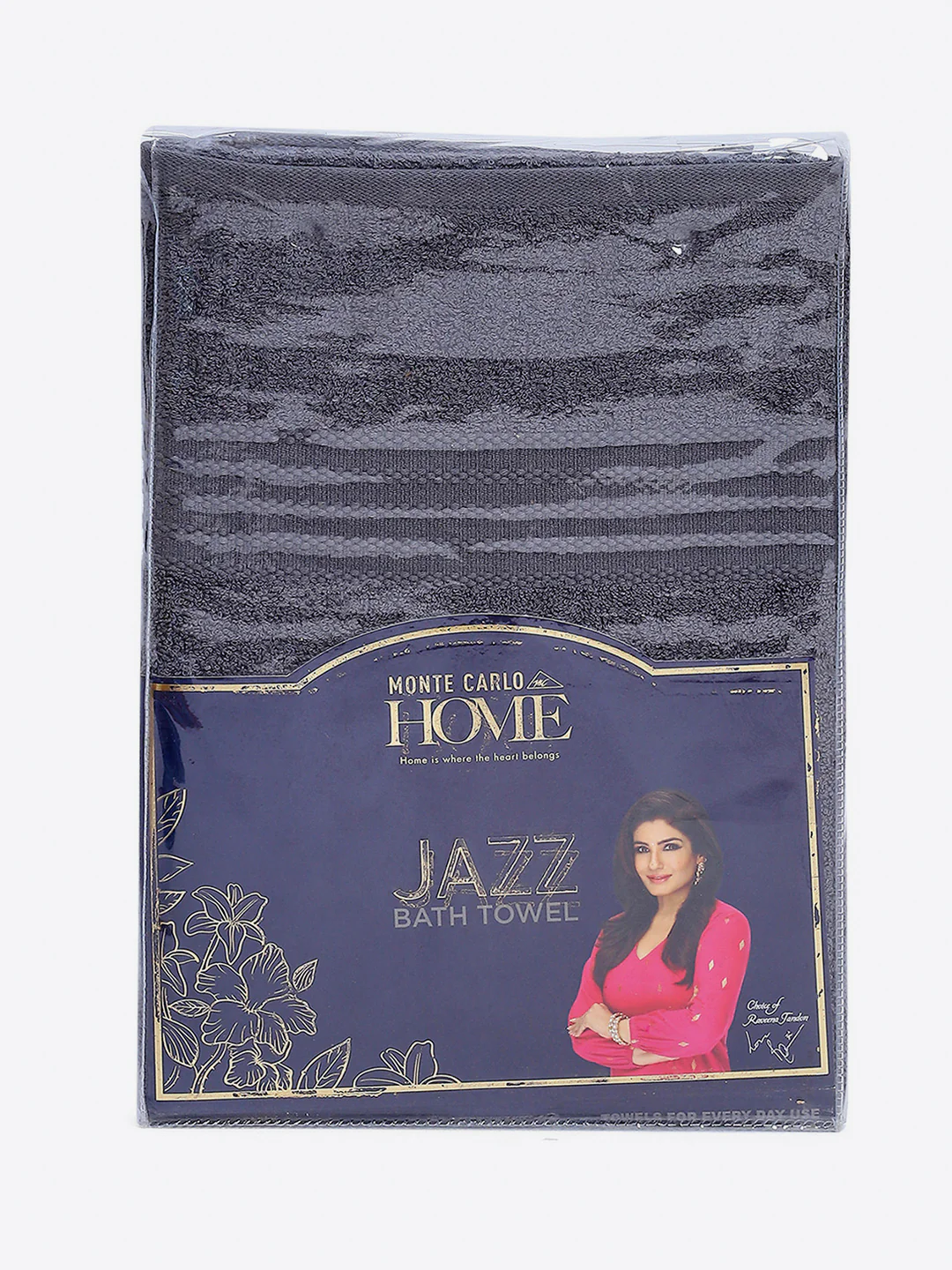 Grey Cotton Solid 400 GSM Bath Towel (Jazz) - Image 5