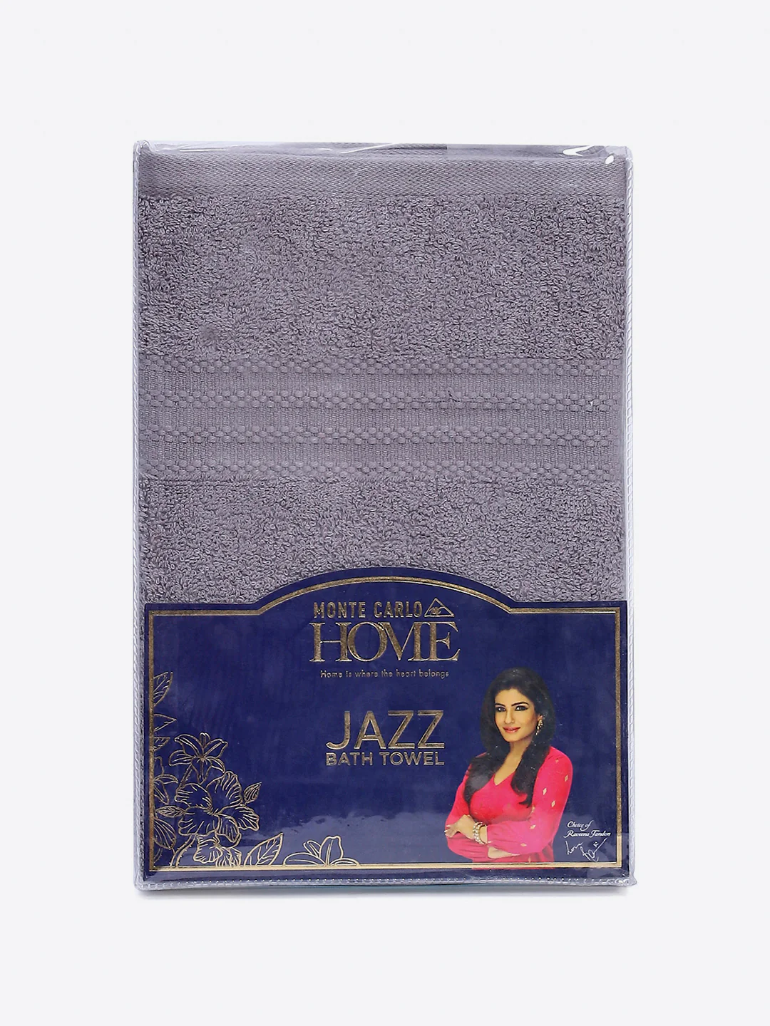 Grey Cotton Solid 400 GSM Bath Towel (Jazz) - Image 5