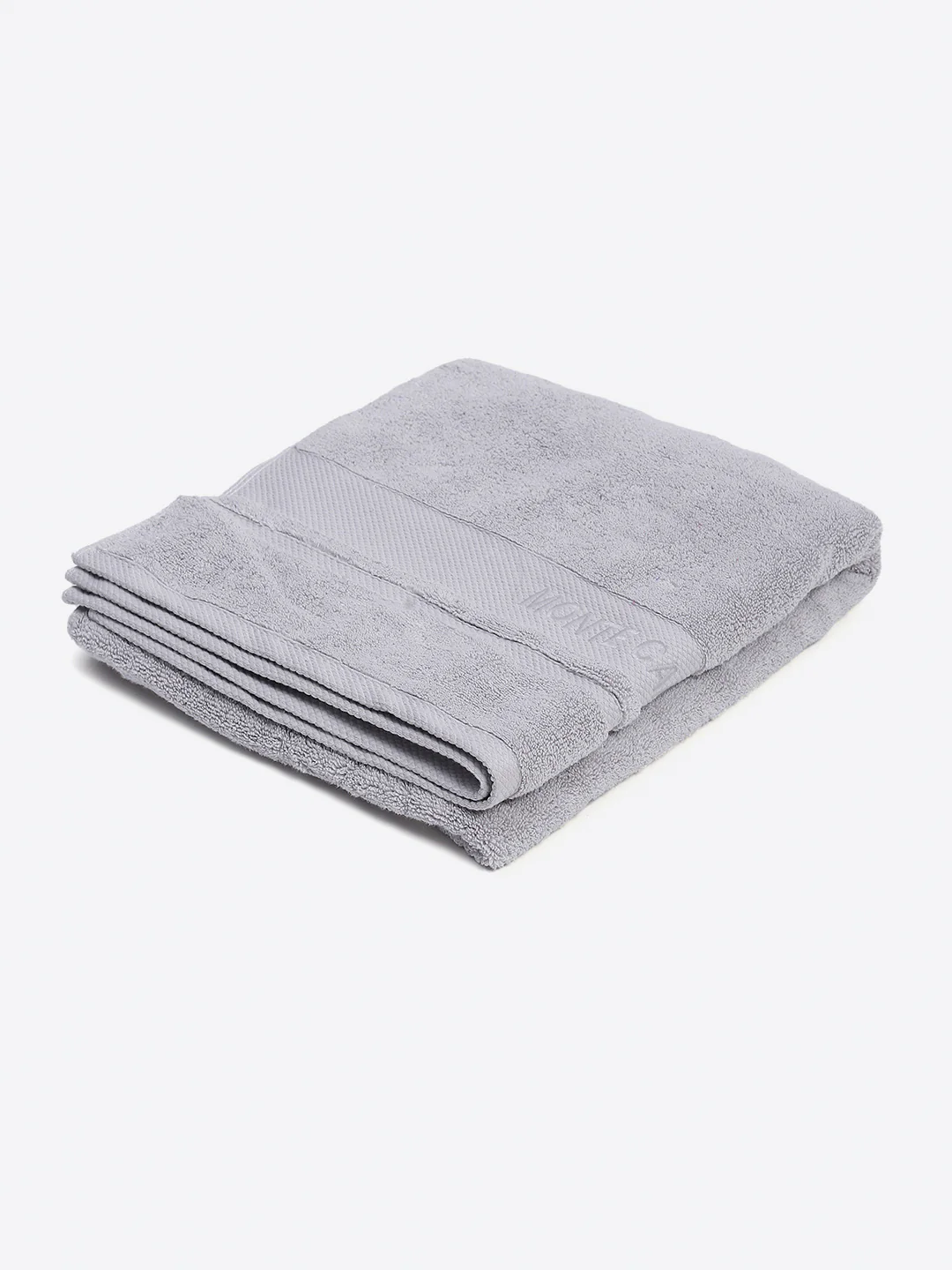 Grey Cotton Solid 650 GSM Bath Towel (Eusapia) - Image 2