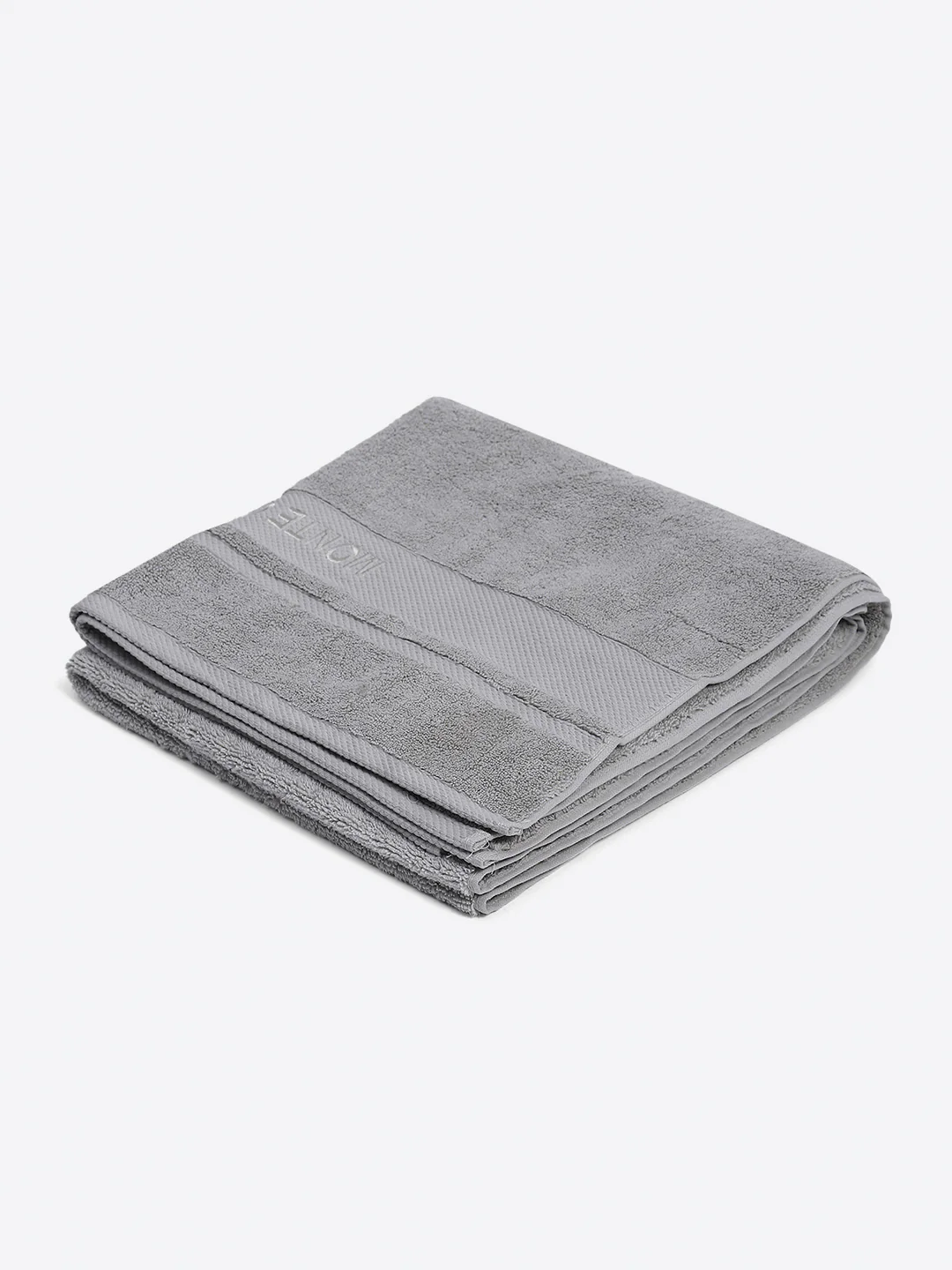 Grey Cotton Solid 650 GSM Bath Towel (Eusapia) - Image 2