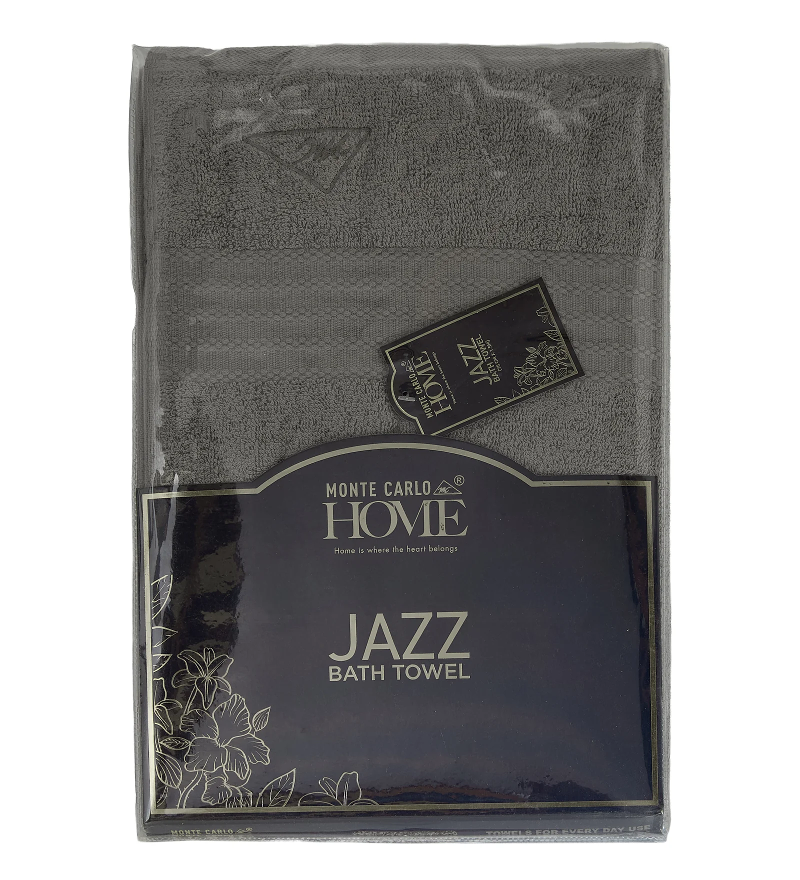 Grey Pure Cotton Solid 380 GSM Bath Towel 1 Piece (Jazz Collection) - Image 9