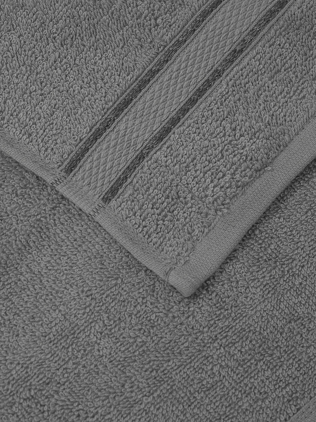 Grey Pure Cotton Solid 400 GSM Face Towel 4 Pc Set (Jasper Collection) - Image 6