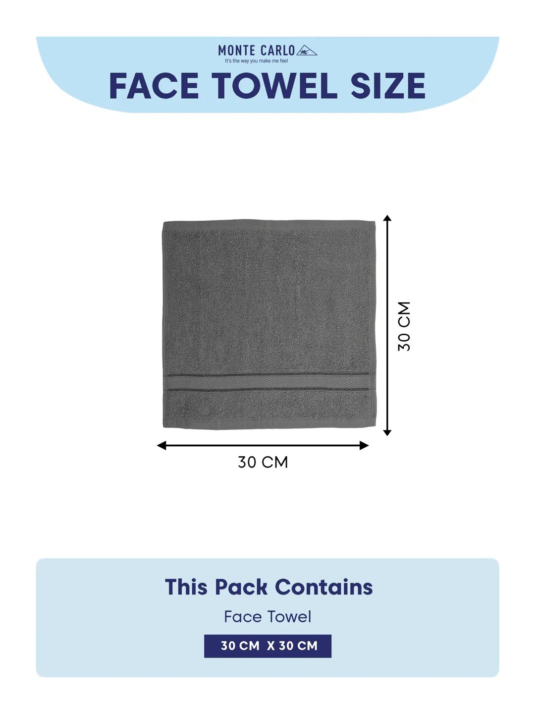 Grey Pure Cotton Solid 400 GSM Face Towel 4 Pc Set (Jasper Collection) - Image 7