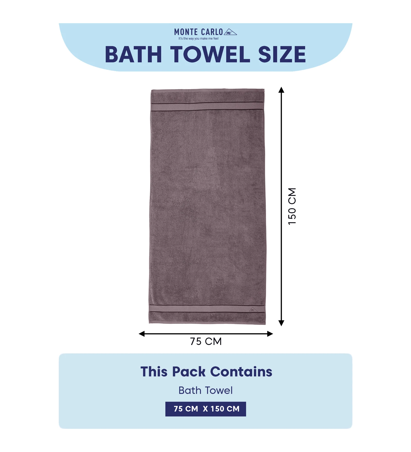 Grey Pure Cotton Solid 450 GSM Bath Towel 1 Piece (Oasis Collection) - Image 8