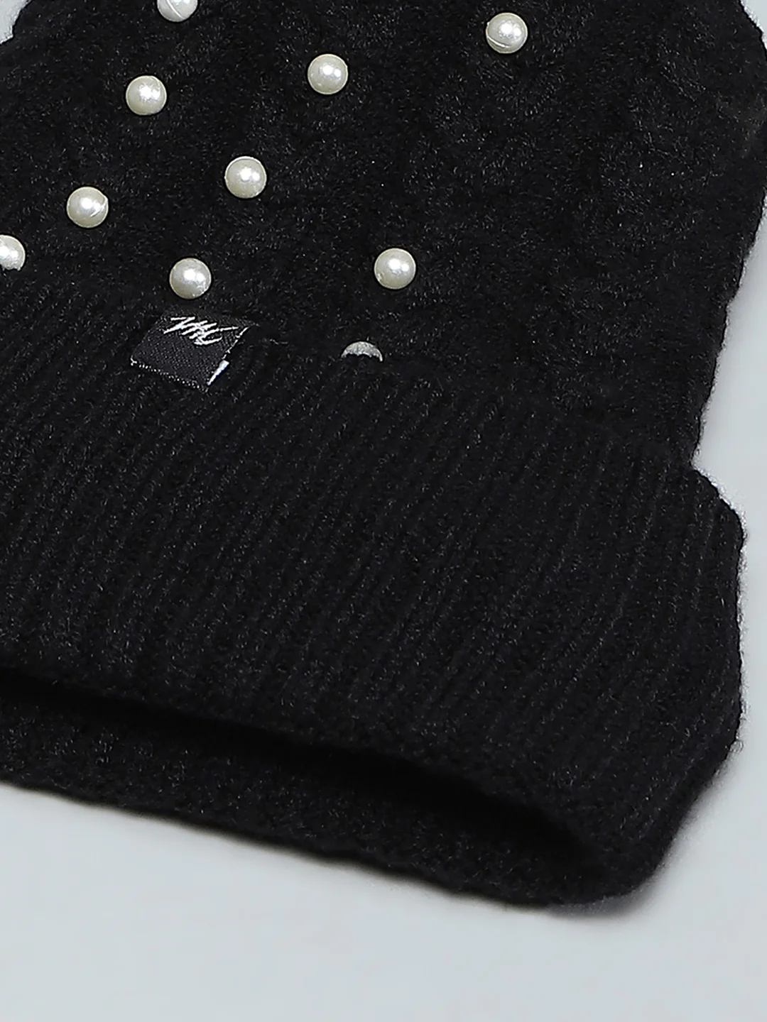 Kids Black Self Design Cap - Image 7