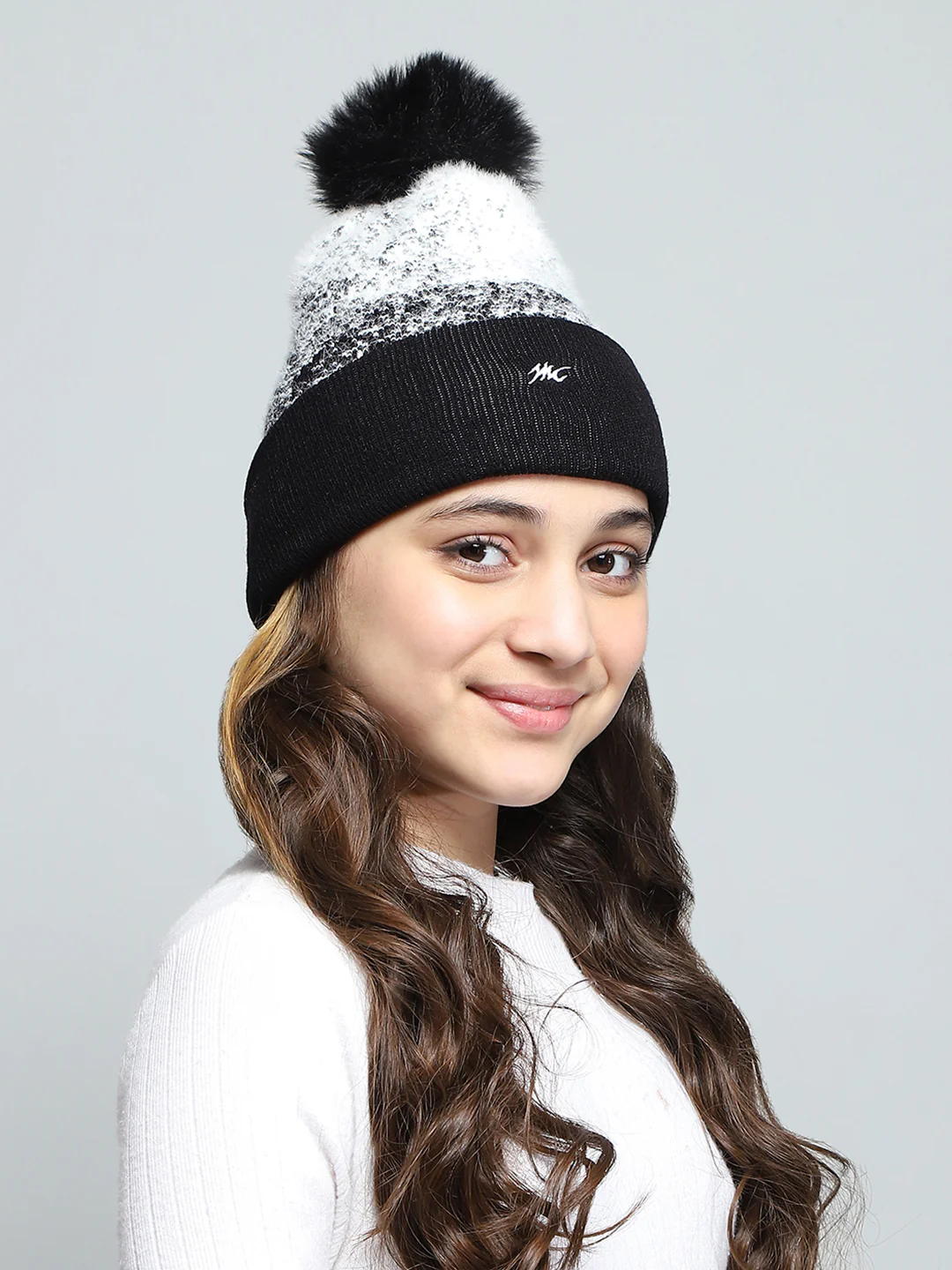 Kids Black Self Design Cap - Image 4