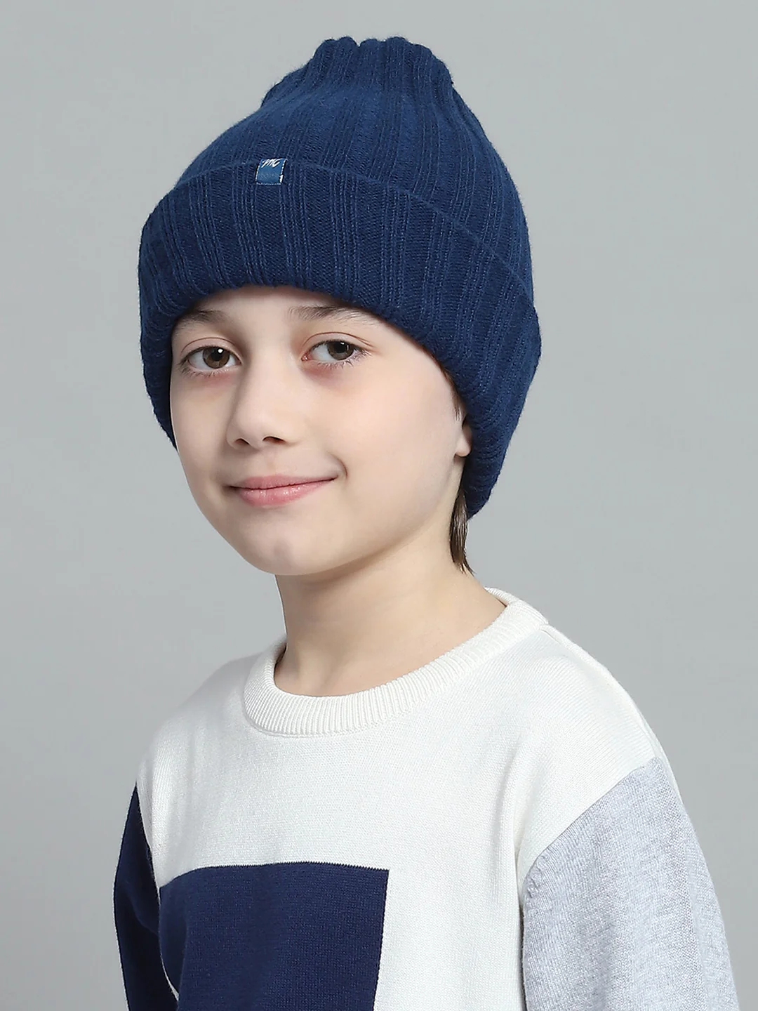 Kids Blue Self Design Cap - Image 3