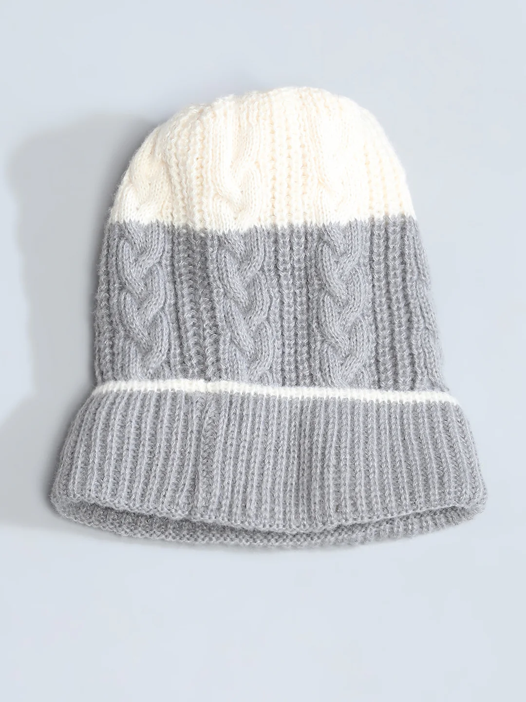 Kids Grey Self Design Cap - Image 4