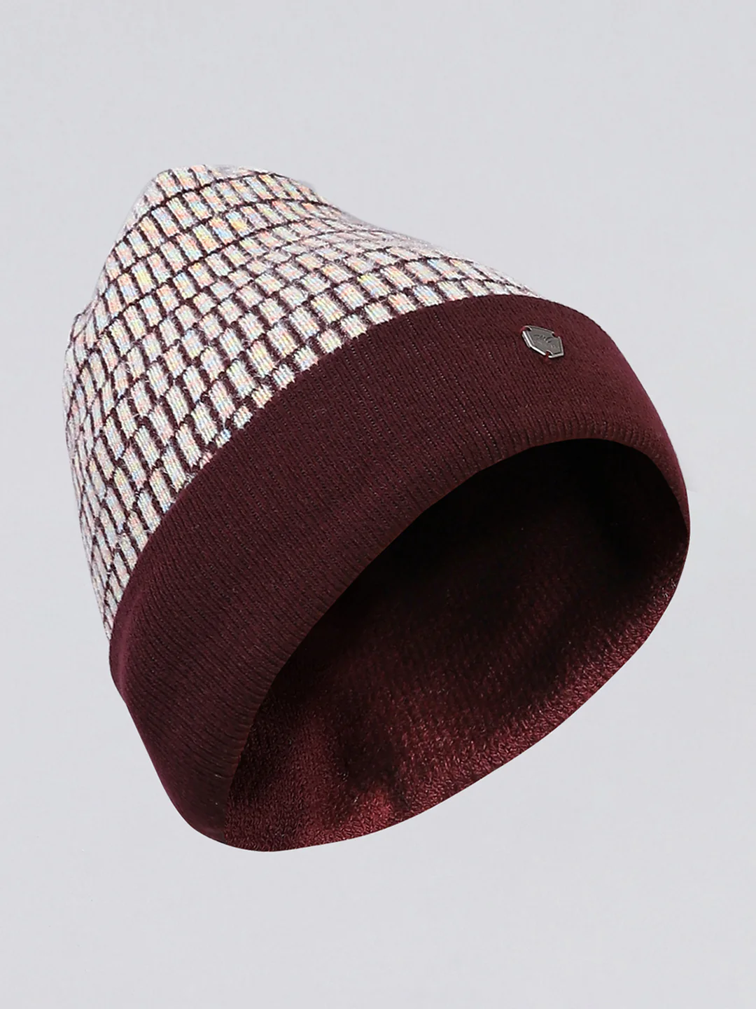 Kids Maroon Self Design Cap - Image 2