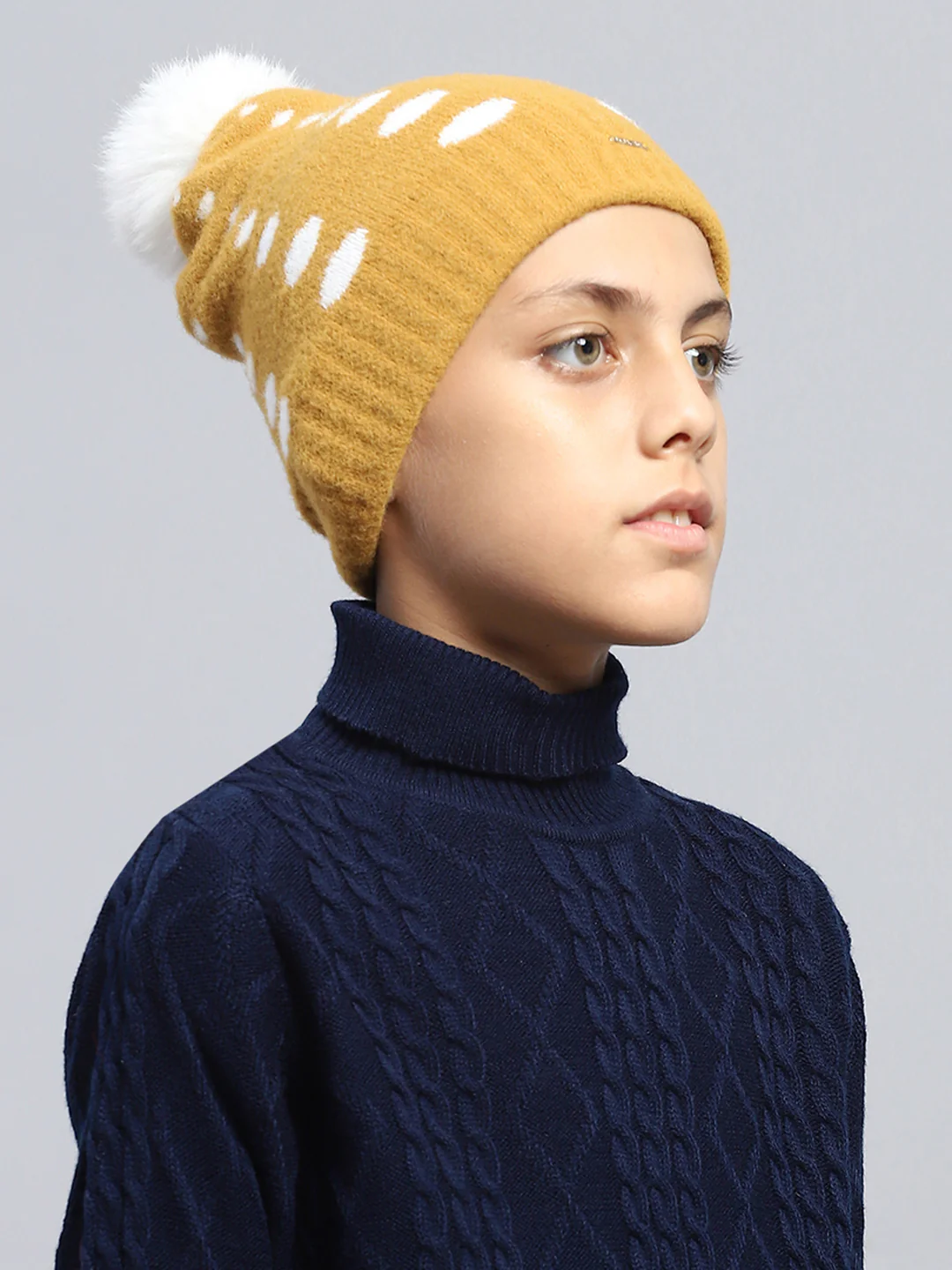 Kids Mustard Self Design Cap - Image 4