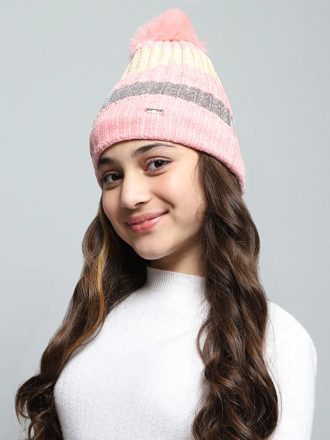 Kids Pink Self Design Cap - Image 3