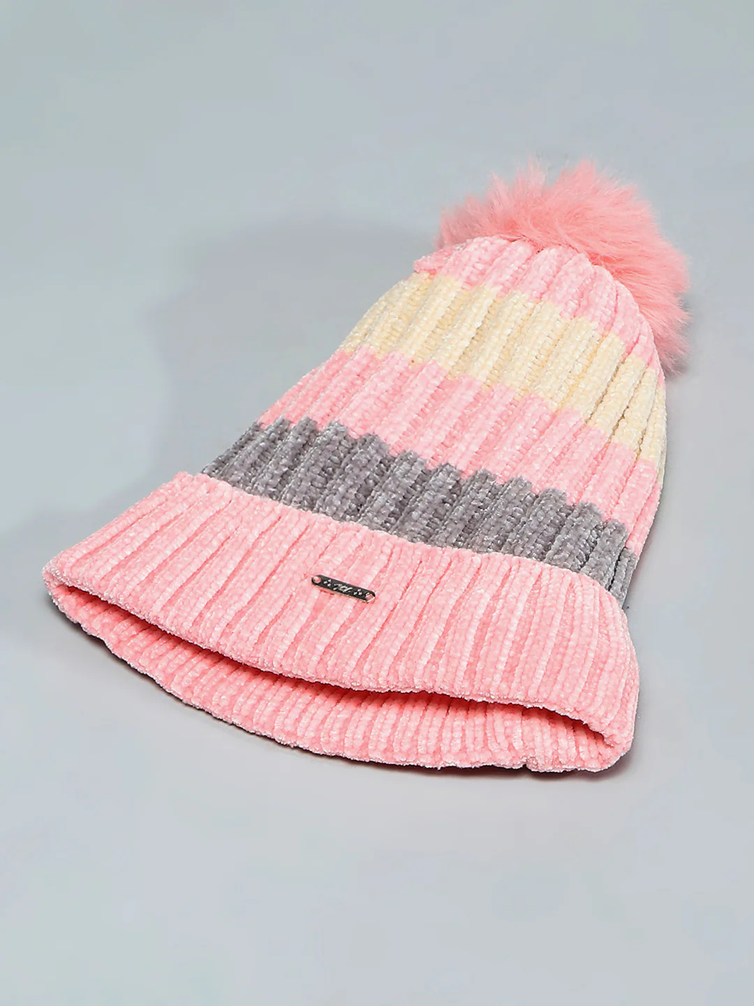 Kids Pink Self Design Cap - Image 6