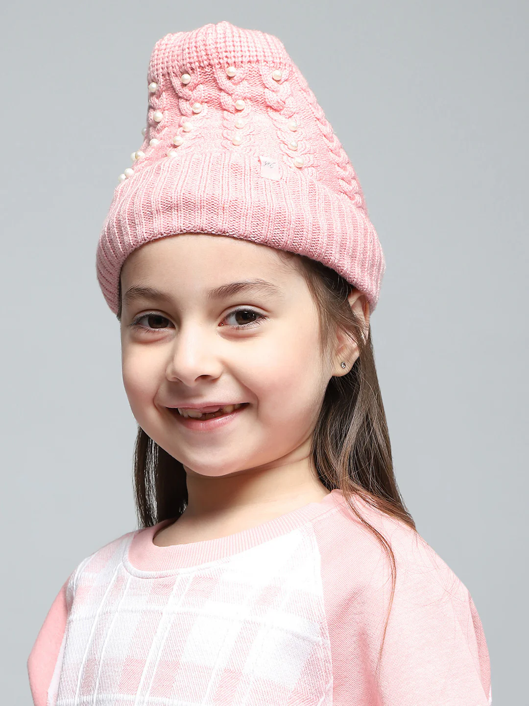Kids Pink Self Design Cap - Image 3