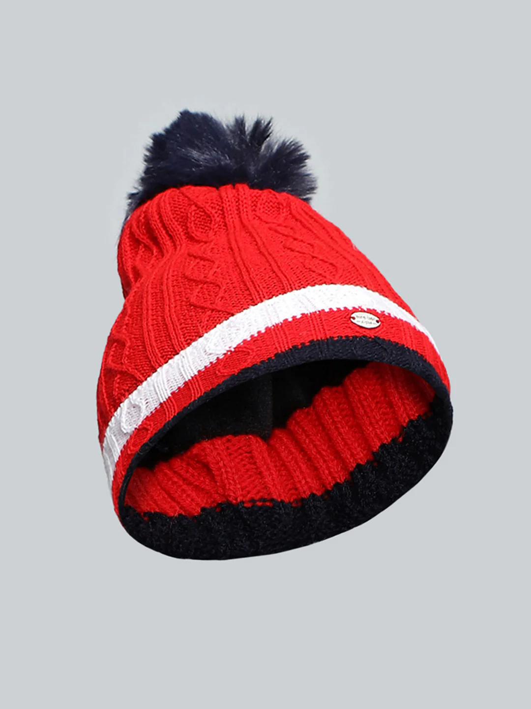 Kids Red Self Design Cap - Image 2
