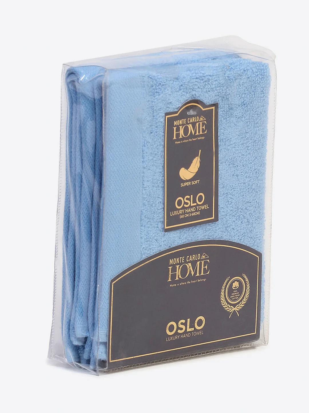 Light Blue Cotton Solid 350 GSM Hand Towel (Pack of 2) - Image 5