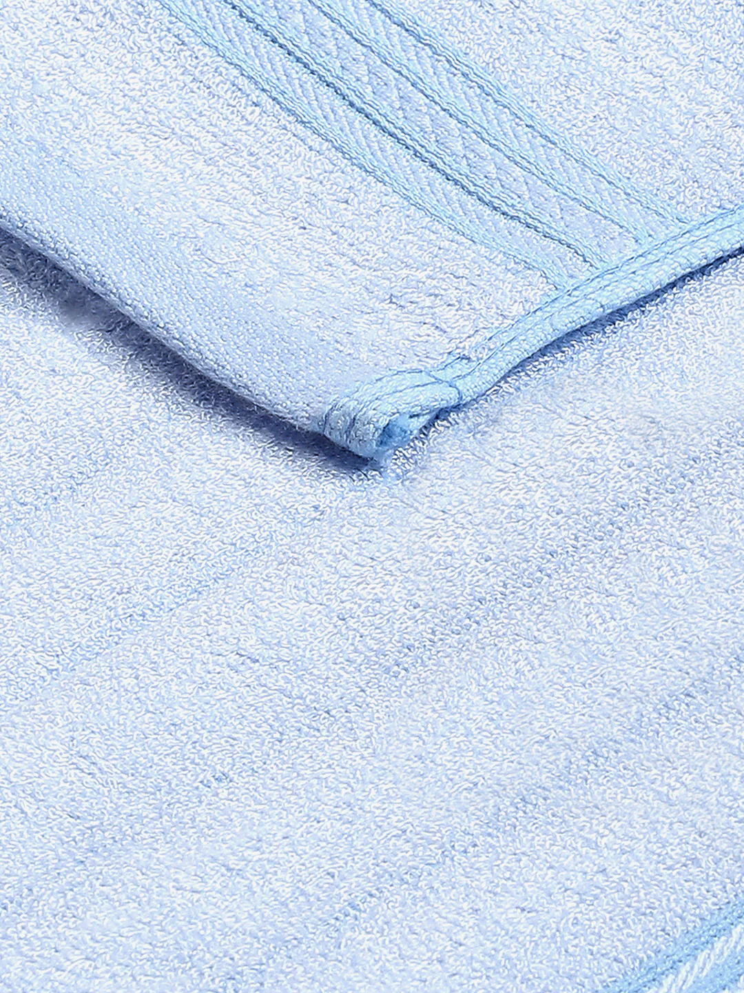 Light Blue Cotton Solid 600 GSM Face Towel (Pack of 4) - Image 4