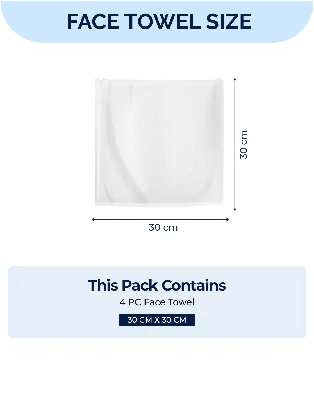 Light Blue Cotton Solid 600 GSM Face Towel (Pack of 4) - Image 6