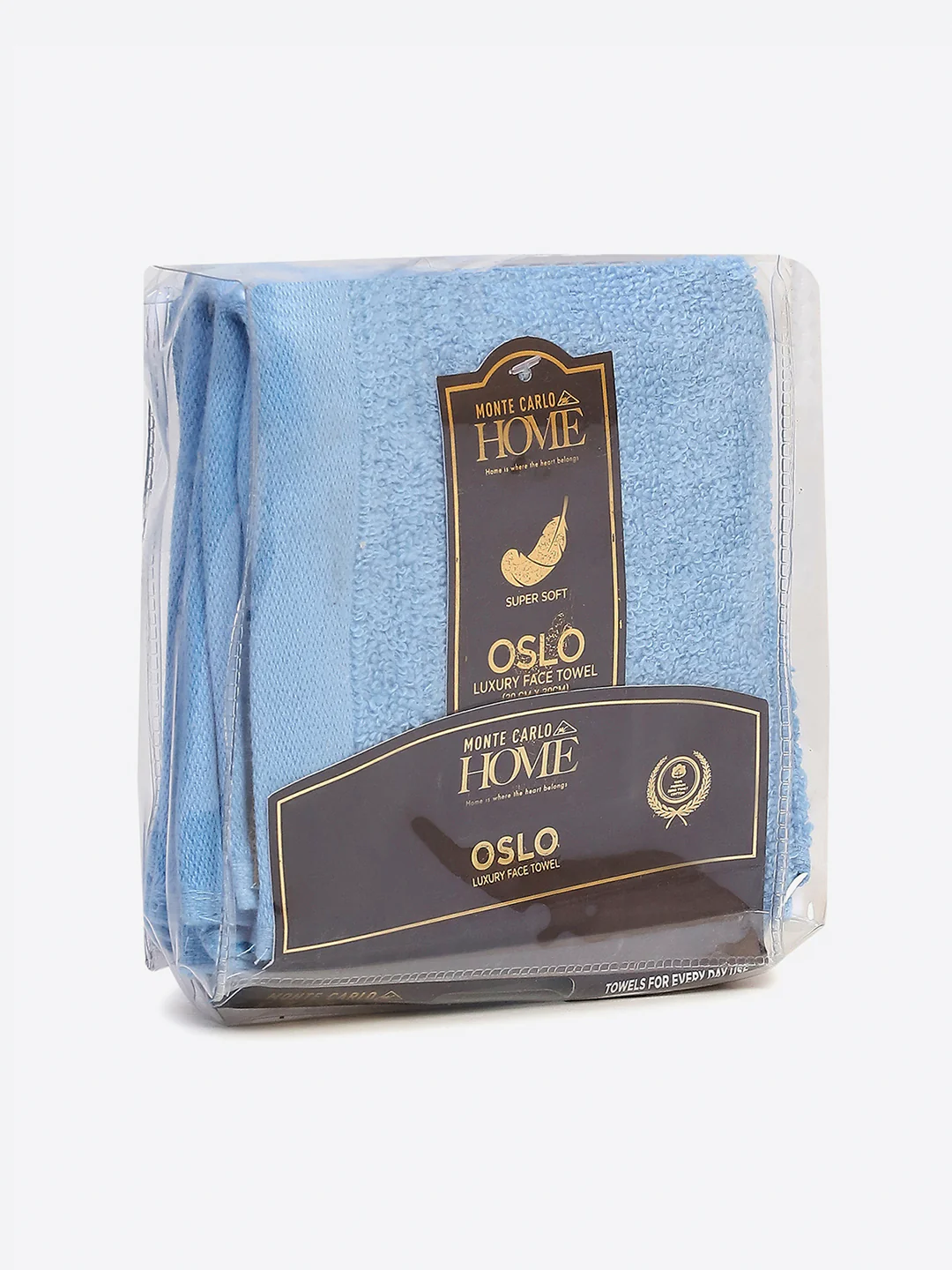 Light Blue Cotton Solid 600 GSM Face Towel (Pack of 4) - Image 5