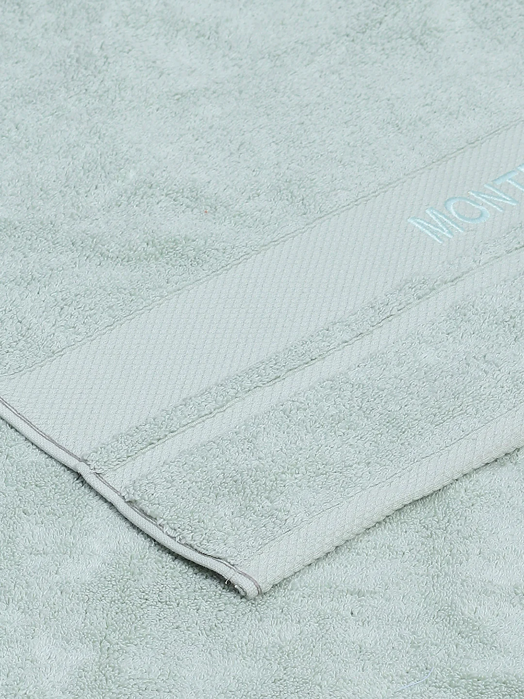 Light Blue Cotton Solid 650 GSM Bath Towel (Eusapia) - Image 4