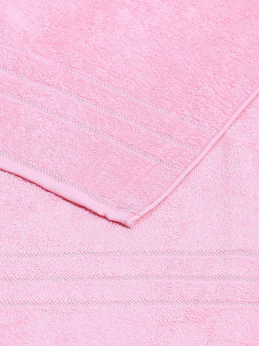 Light Pink Cotton Solid 350 GSM Bath Towel (Soho) - Image 4