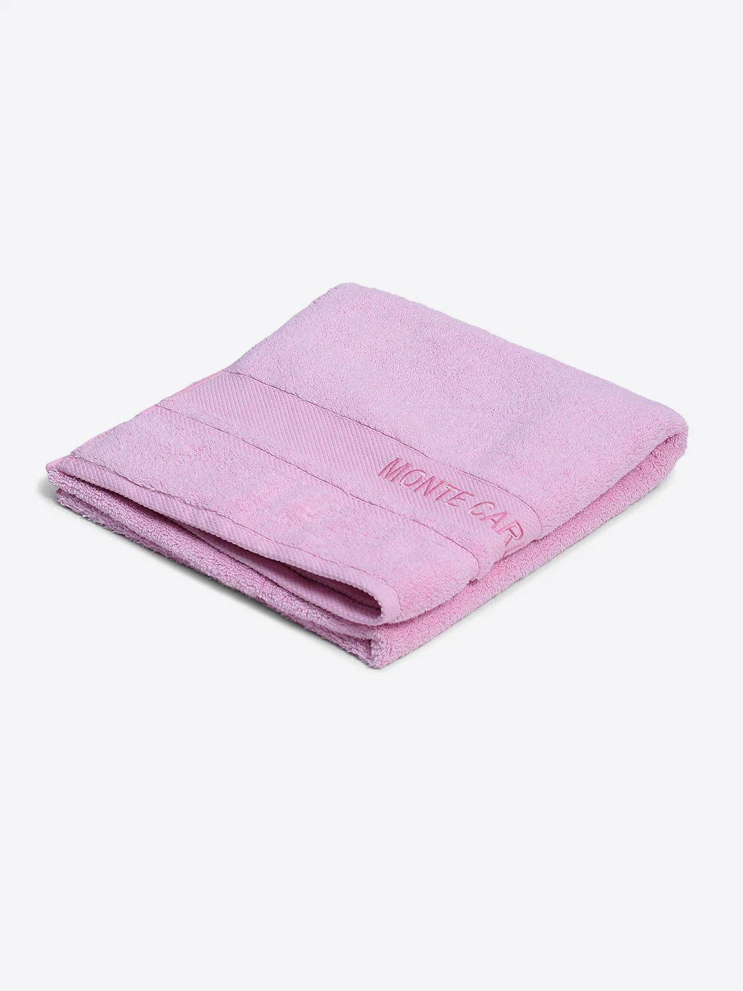 Light Pink Cotton Solid 650 GSM Bath Towel (Eusapia) - Image 2