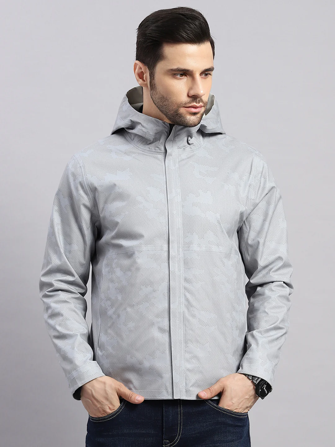 Luxuria Men Beige Check Hooded Full Sleeve Reversible Jacket - Image 7