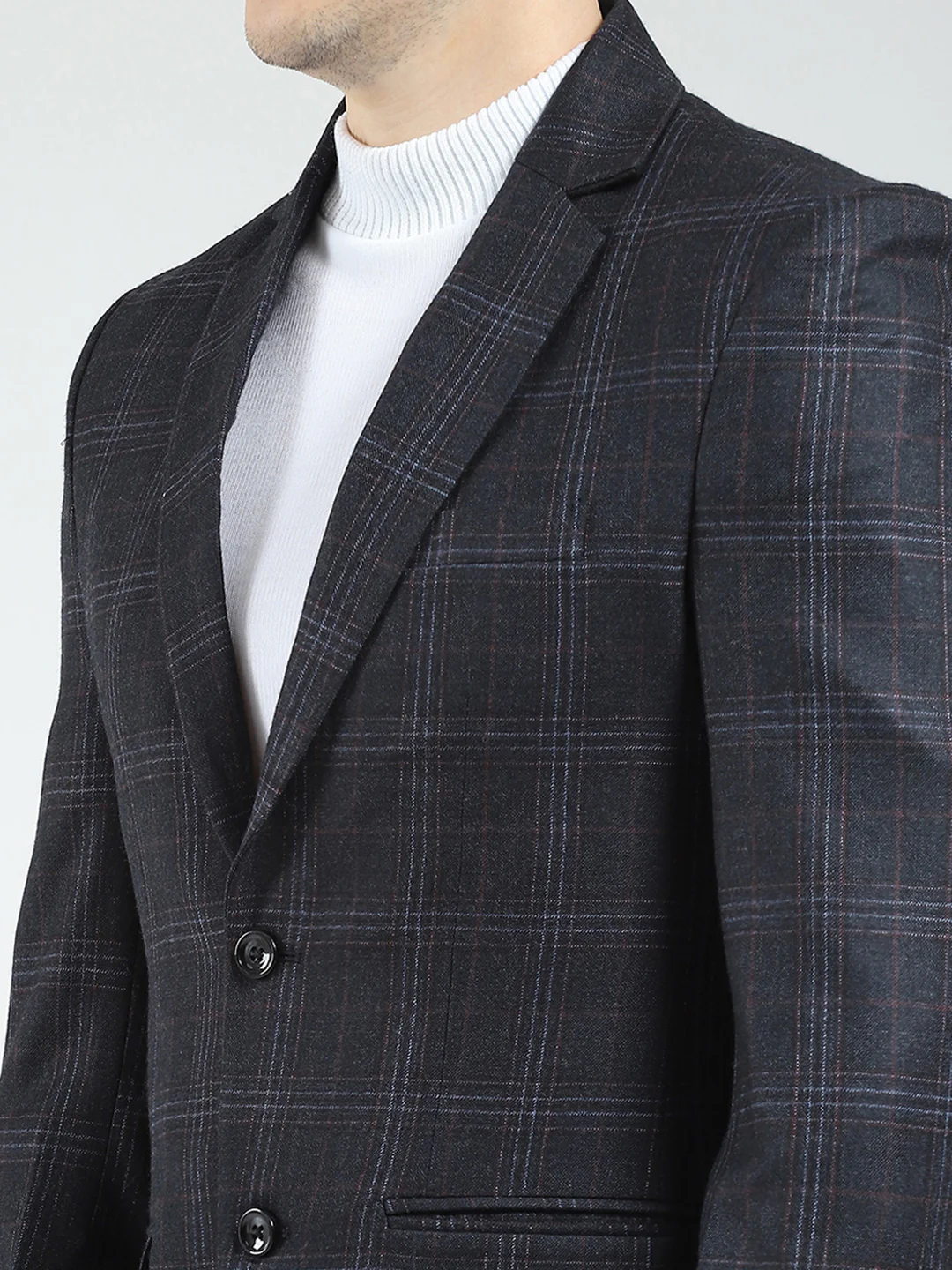 Luxuria Men Black Solid Notch Lapel Collar Full Sleeve Blazer - Image 6