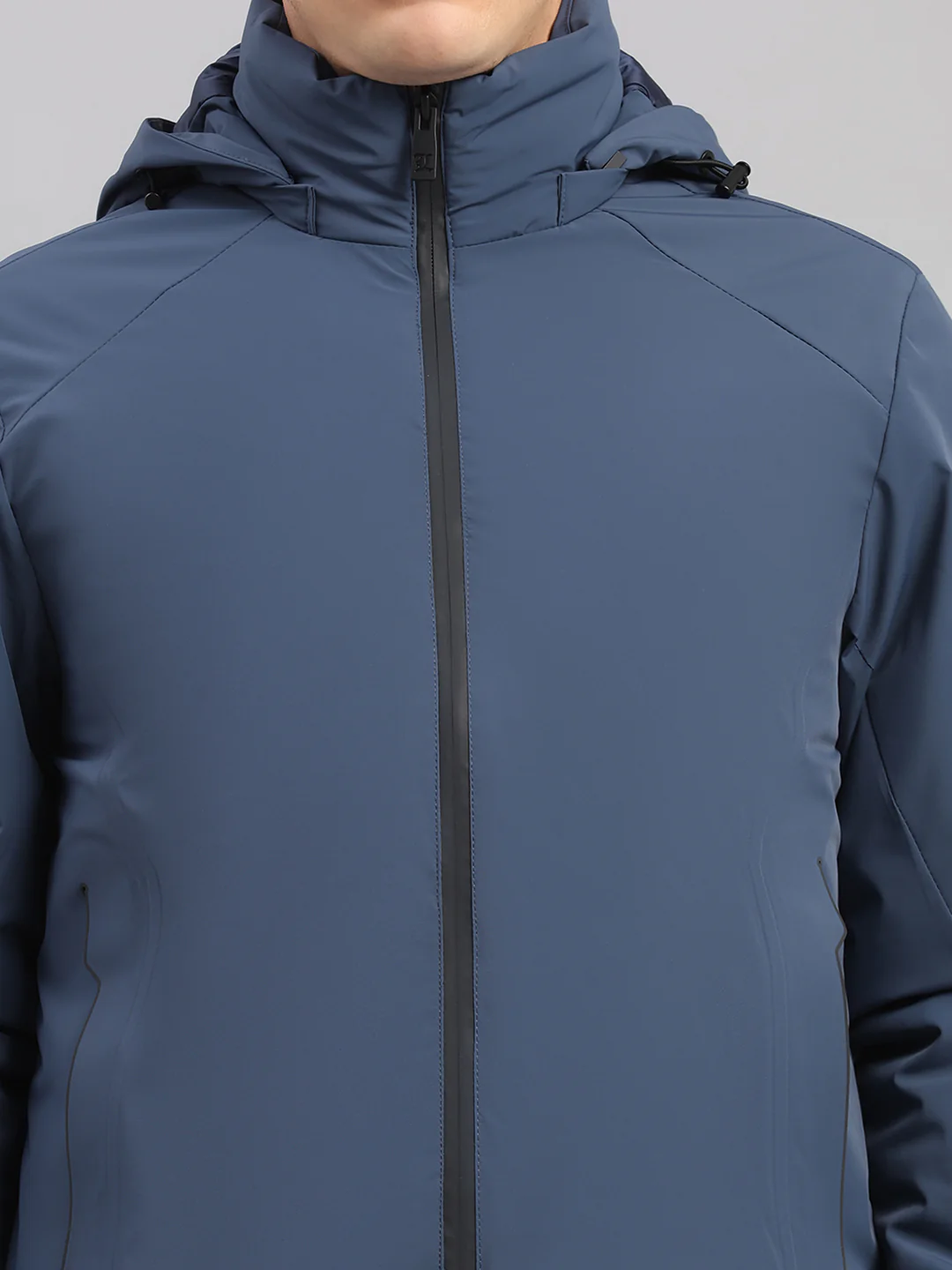 Luxuria Men Blue Solid Hooded Full Sleeve Jacket - Image 7