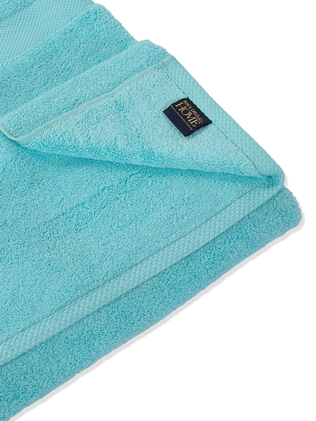 Luxury Aqua Blue 100% Cotton Solid 625 GSM Bath Towel Eusapia 1 Pc Box Pack - Image 5