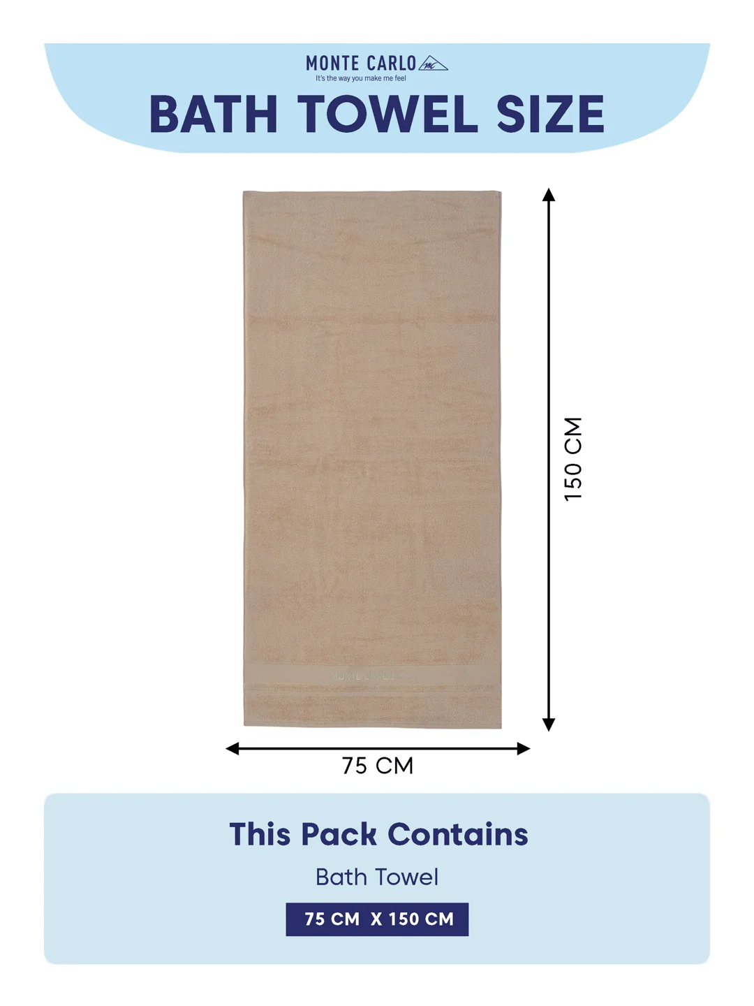 Luxury Beige 100% Cotton Solid 625 GSM Bath Towel Eusapia 1 Pc Box Pack - Image 8