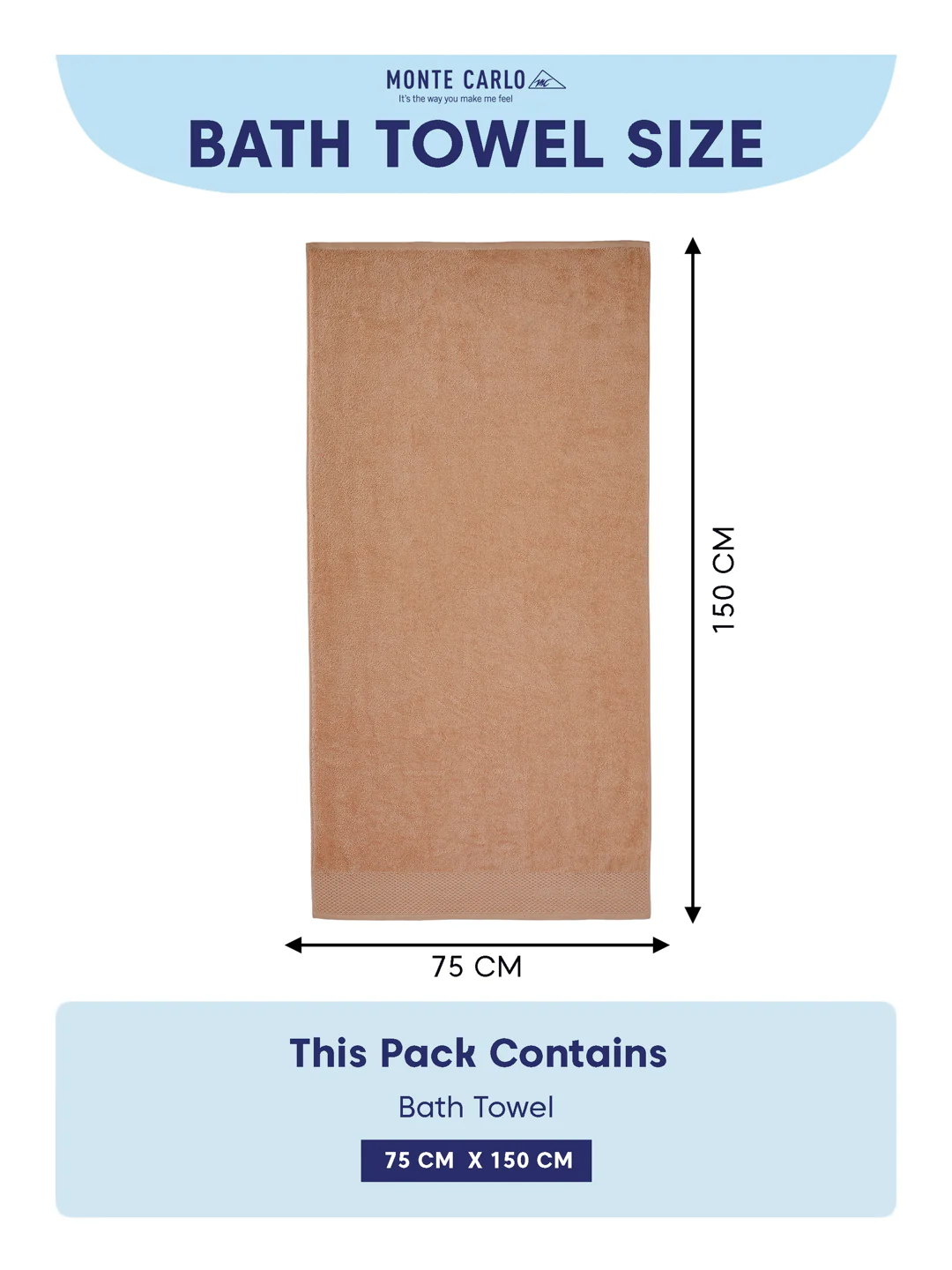 Luxury Beige 100% Cotton Solid 650 GSM Bath Towel Egyptian 1 Pc Box Pack - Image 8
