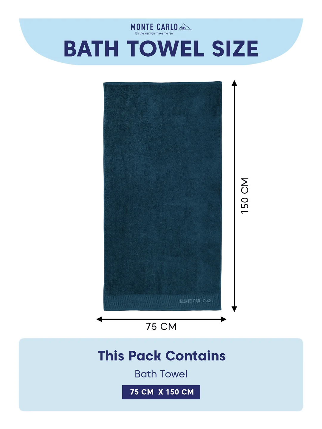 Luxury Blue 100% Cotton Solid 650 GSM Bath Towel Egyptian 1 Pc Box Pack - Image 8