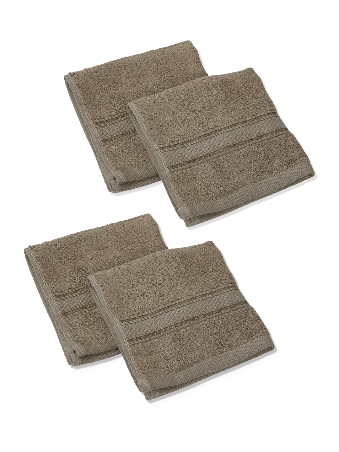 Luxury Brown Solid 600 GSM Face Towel 4 Pc Set (Eco Bamboo Collection) - Image 4