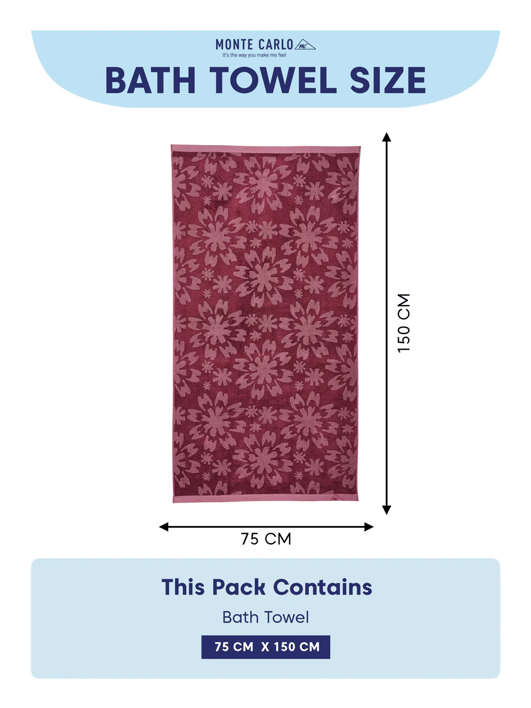 Luxury Burgundy Bamboo Cotton Self Design 630 GSM Bath Towel Eco Bamboo Bliss 1 Pc Box Pack - Image 8