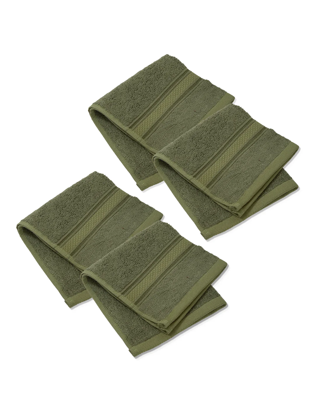 Luxury Burnt Olive Solid 600 GSM Face Towel 4 Pc Set (Eco Bamboo Collection) - Image 4