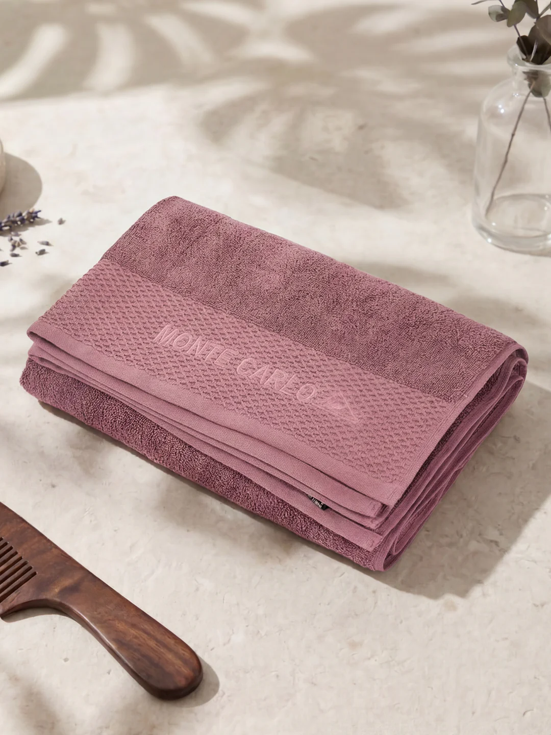 Luxury Dusty Rose 100% Cotton Solid 650 GSM Bath Towel Egyptian 1 Pc Box Pack - Image 2