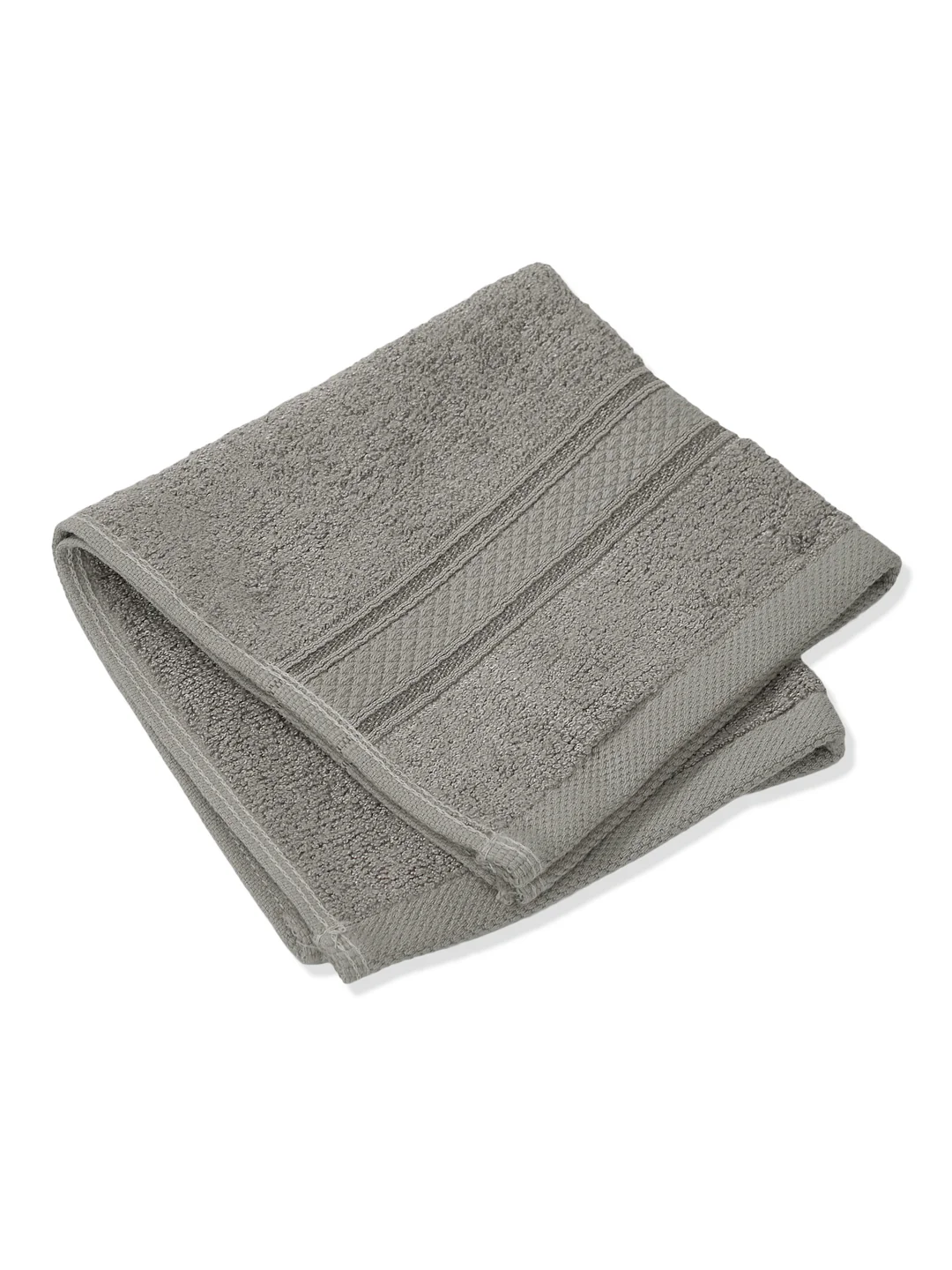 Luxury Grey Solid 600 GSM Face Towel 4 Pc Set (Eco Bamboo Collection) - Image 3