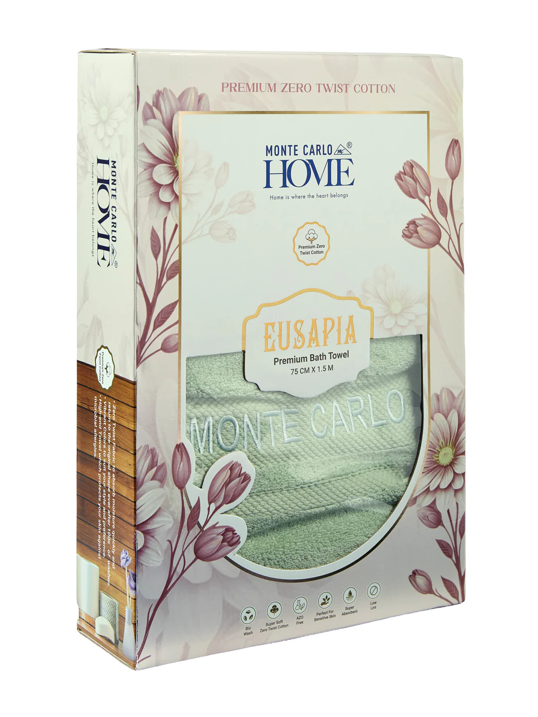 Luxury Light Grey 100% Cotton Solid 625 GSM Bath Towel Eusapia 1 Pc Box Pack - Image 9