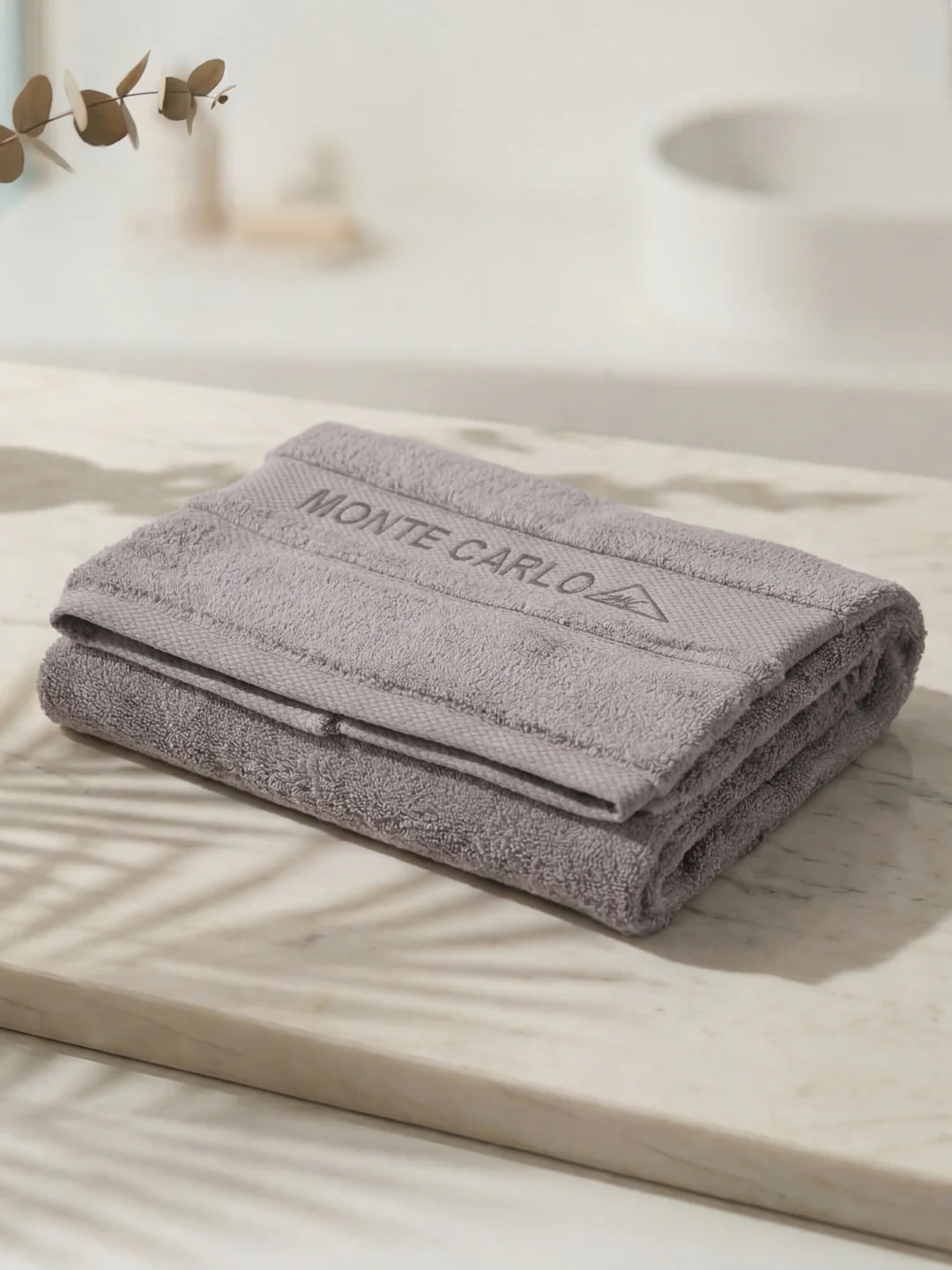Luxury Light Grey 100% Cotton Solid 625 GSM Bath Towel Eusapia 1 Pc Box Pack - Image 2
