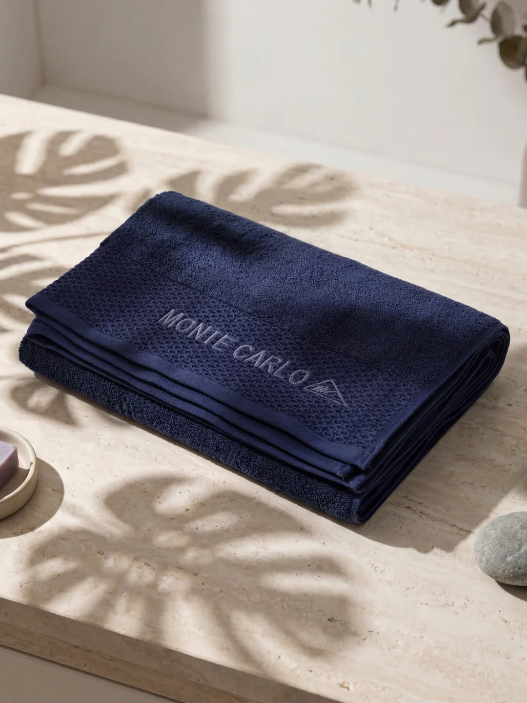 Luxury Navy Blue 100% Cotton Solid 650 GSM Bath Towel Egyptian 1 Pc Box Pack - Image 2