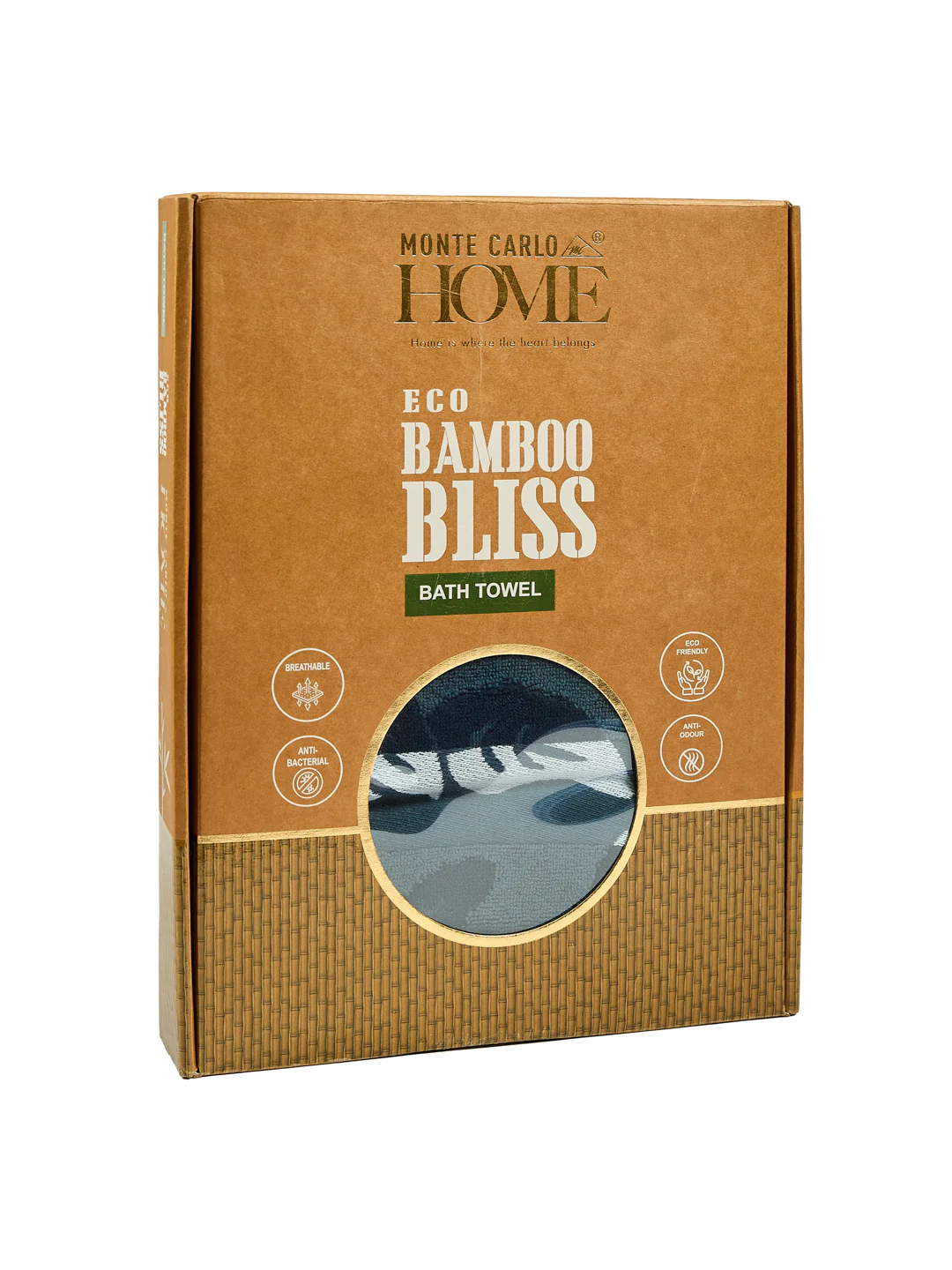 Luxury Navy Blue Bamboo Cotton Self Design 630 GSM Bath Towel Eco Bamboo Bliss 1 Pc Box Pack - Image 9
