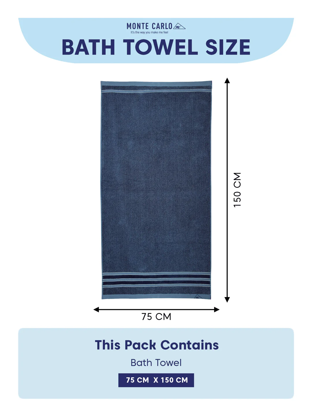 Luxury Navy Blue Bamboo Cotton Self Design 630 GSM Bath Towel Eco Bamboo Bliss 1 Pc Box Pack - Image 8