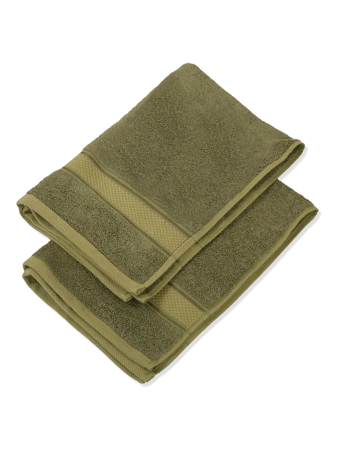 Luxury Olive Bamboo Cotton Solid 600 GSM Hand Towel Eco Bamboo 2 Pc Set Pvc Pack - Image 6