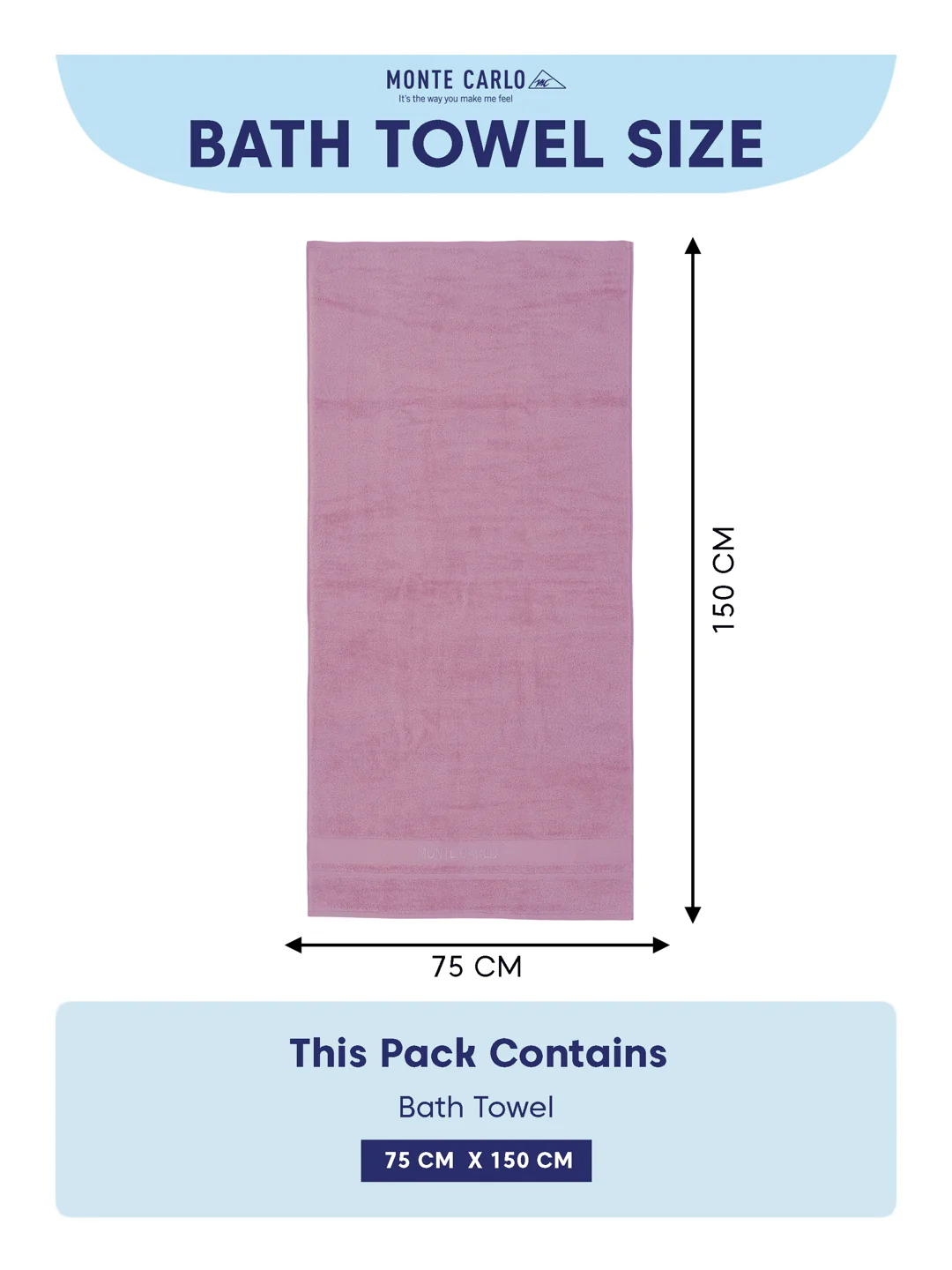 Luxury Pink 100% Cotton Solid 625 GSM Bath Towel Eusapia 1 Pc Box Pack - Image 8