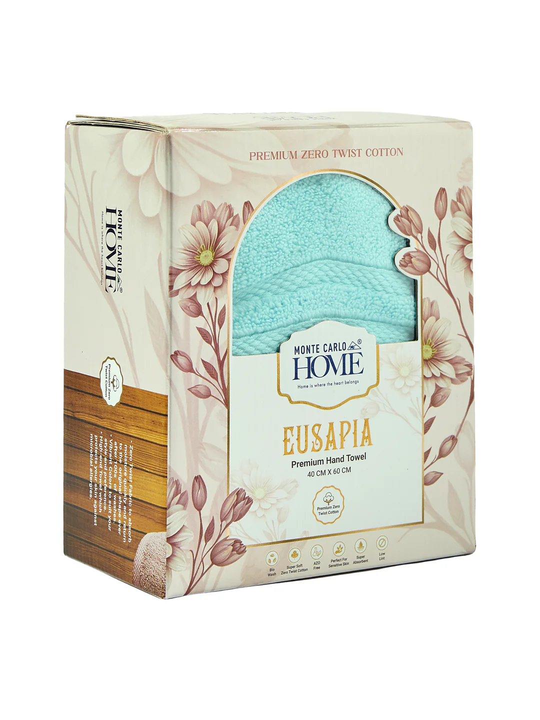 Luxury Sea Green 100% Cotton Solid 625 GSM Hand Towel Eusapia 2 Pc Set Box Pack - Image 11
