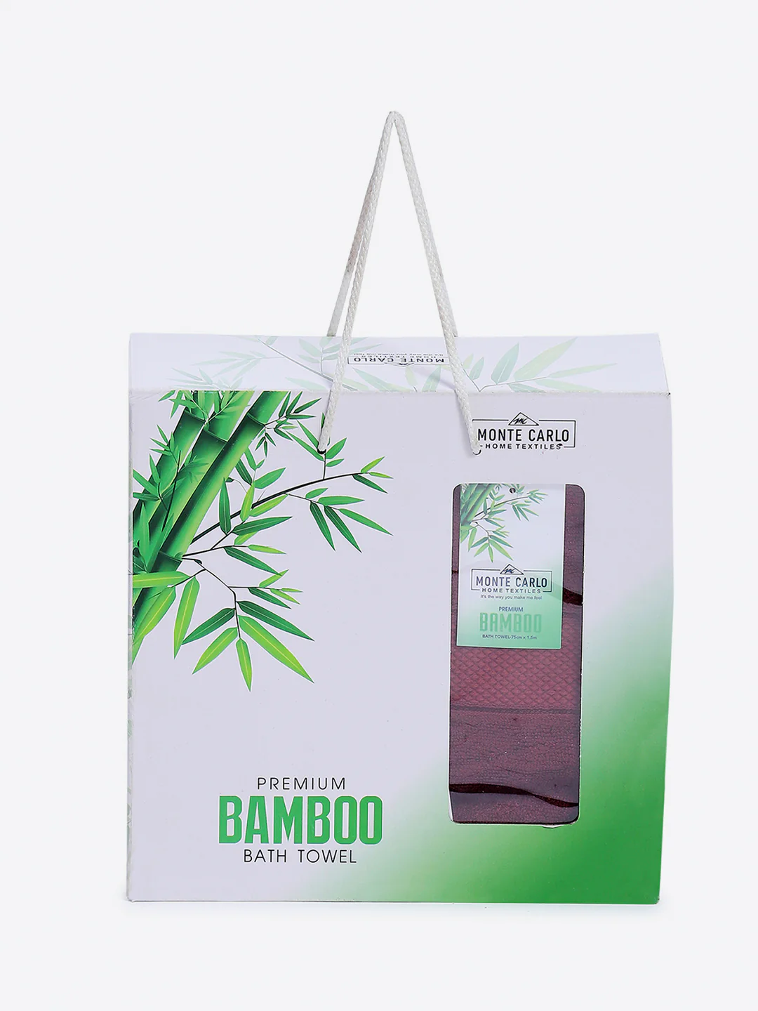 Maroon Bamboo Solid 600 GSM Bath Towel (Bamboo) - Image 5